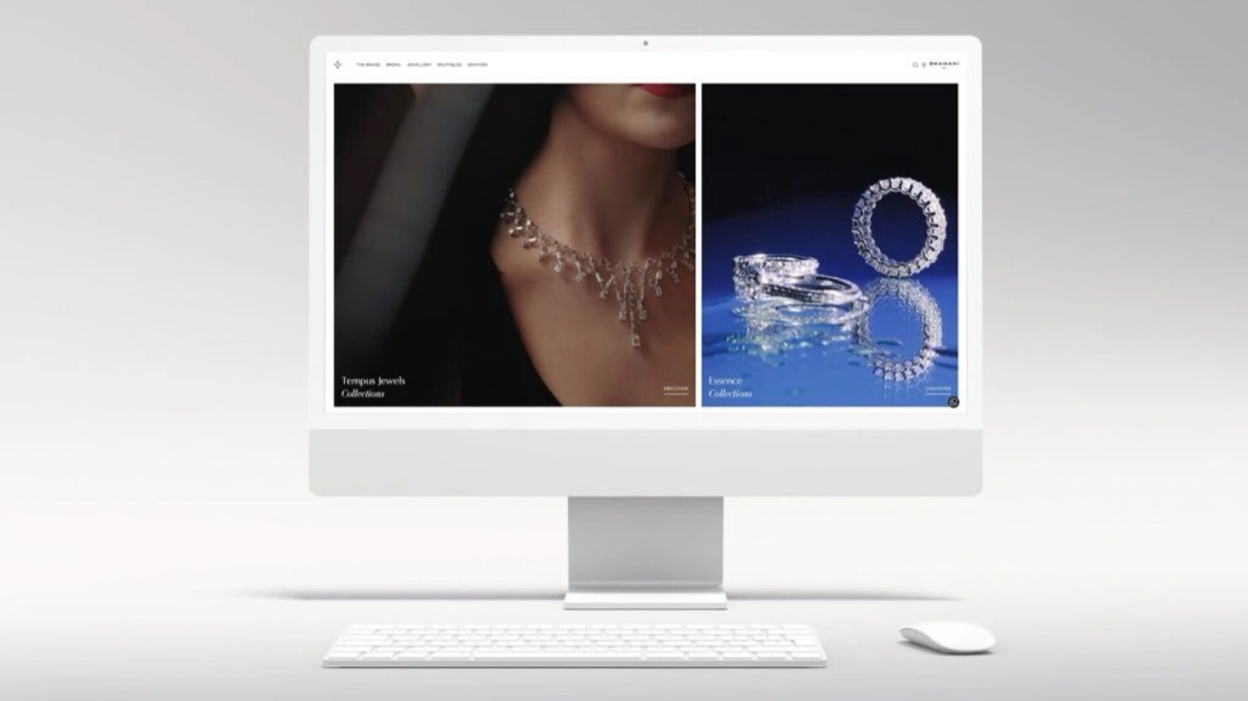 Dhamani 1969: presentation mockup of the luxury jewellery website