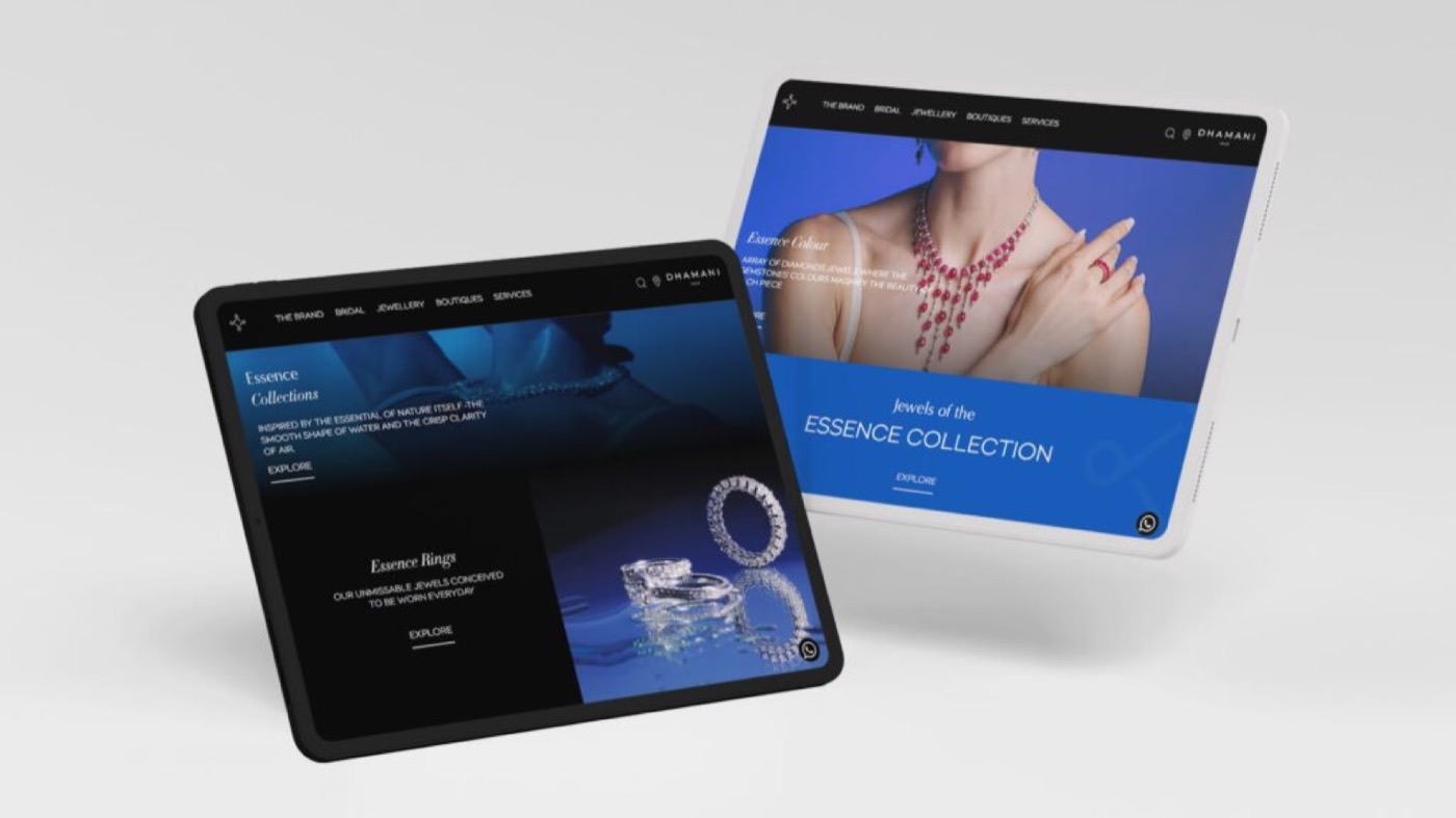 Dhamani 1969: presentation mockup of the luxury jewellery website