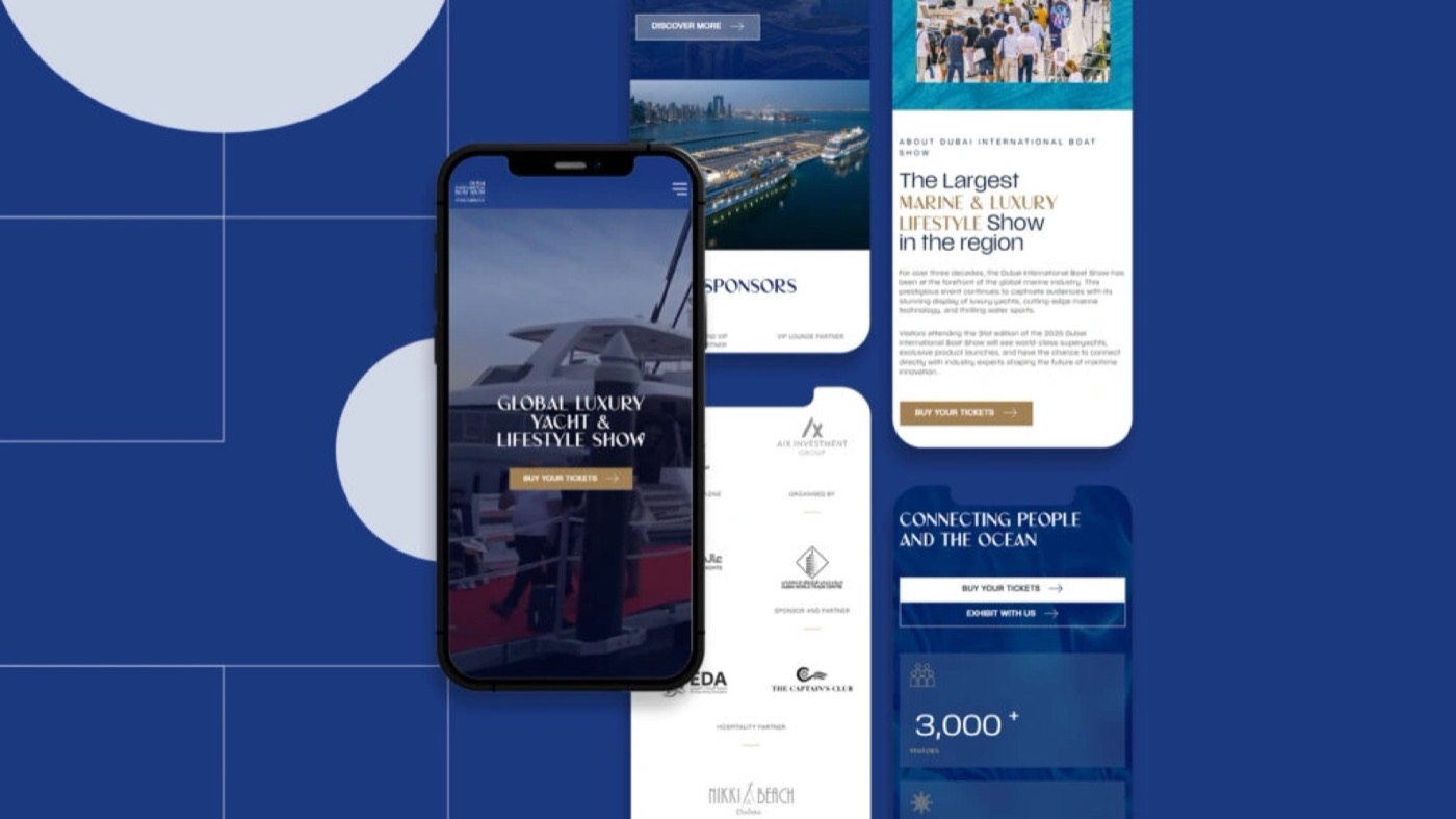Dubai International Boat Show: presentation mockup of the event website