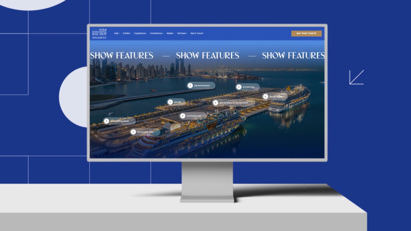 Dubai International Boat Show: presentation mockup of the event website