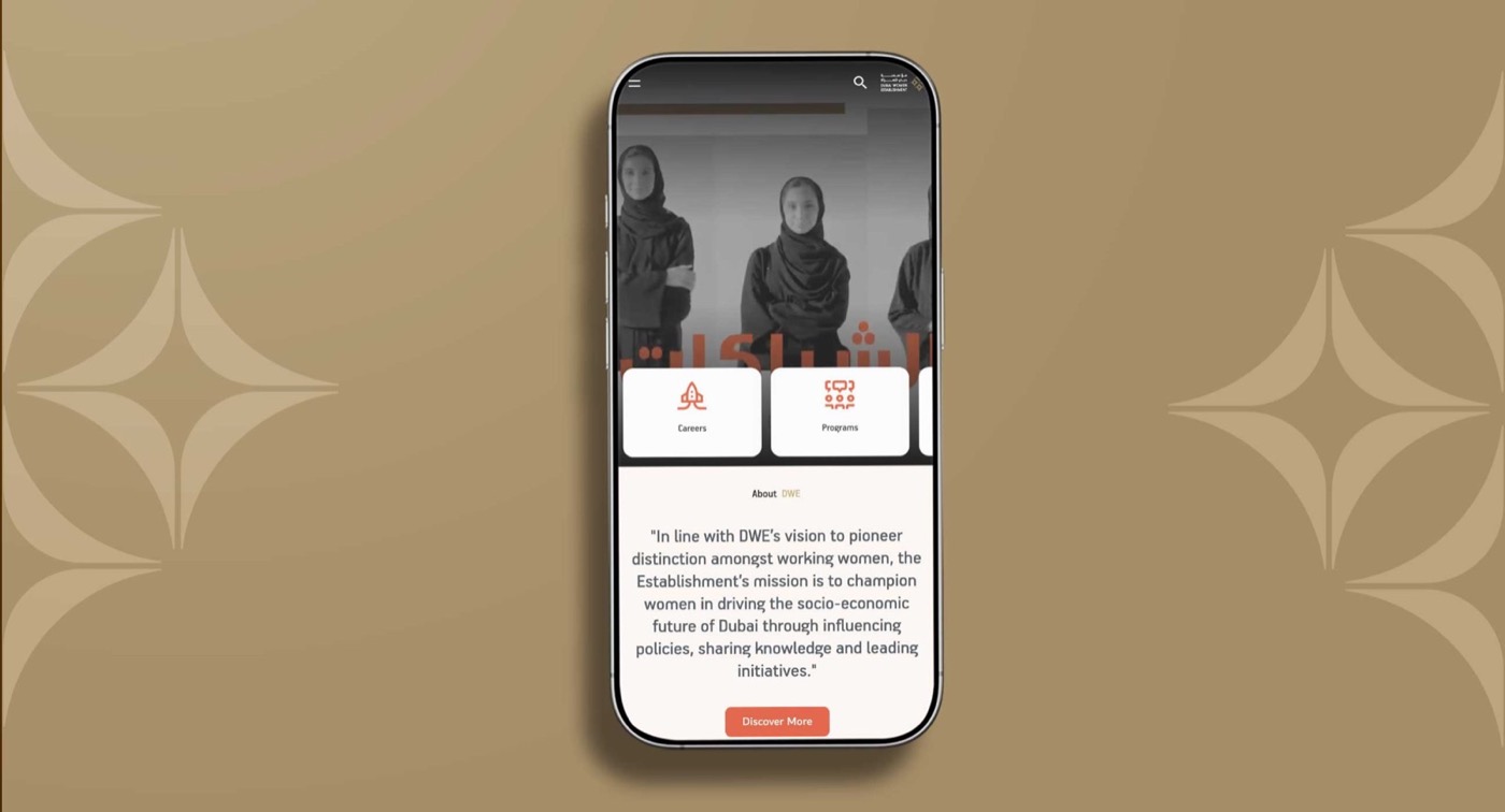Dubai Women Establishment: presentation mockup of the government website