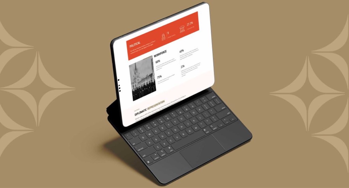 Dubai Women Establishment: presentation mockup of the government website