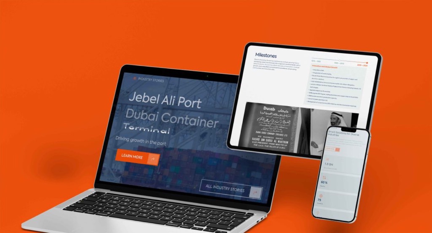 Ducab: presentation mockup of the corporate website and product catalogue