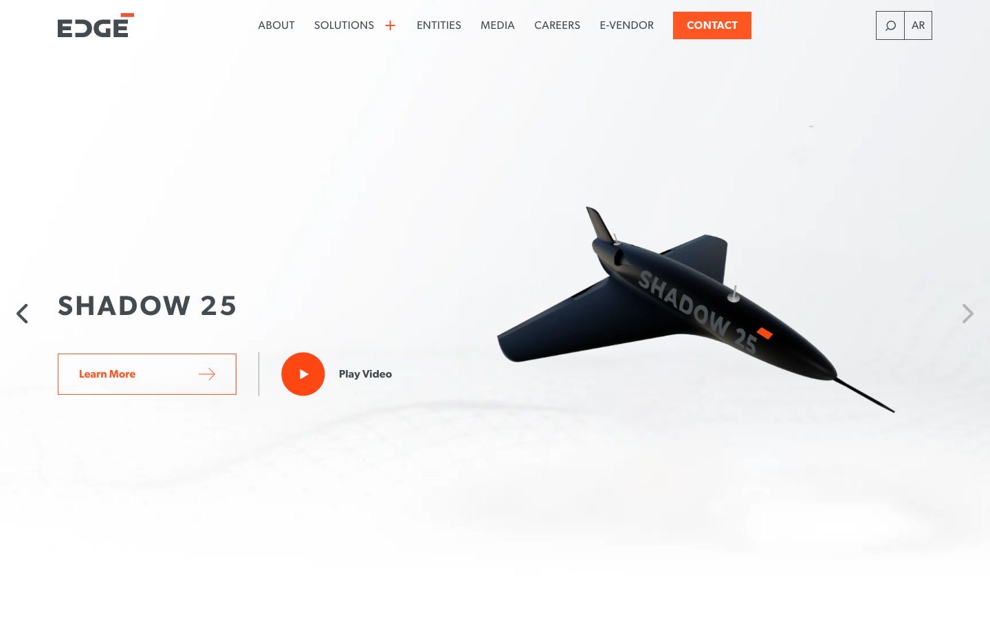 EDGE Group: the live site on desktop