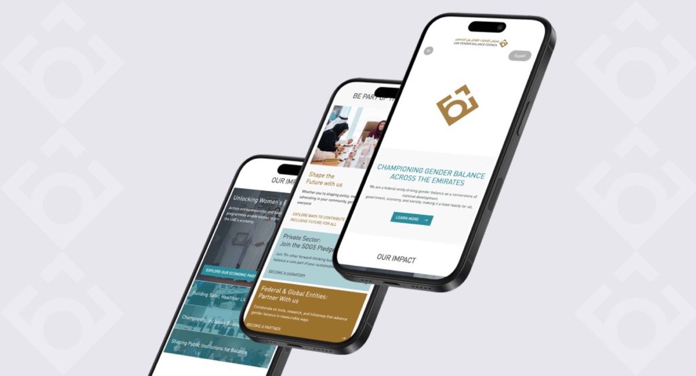 UAE Gender Balance Council: presentation mockup of the website and pledge data platform