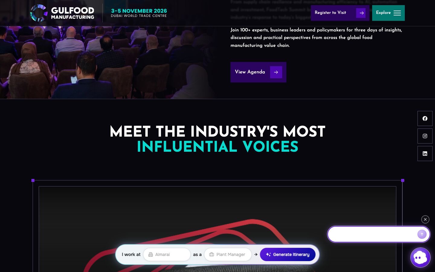 Gulfood Manufacturing: the live site on desktop
