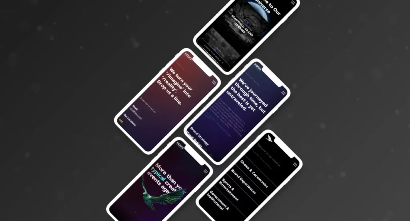 HQWS: presentation mockup of the creative agency website