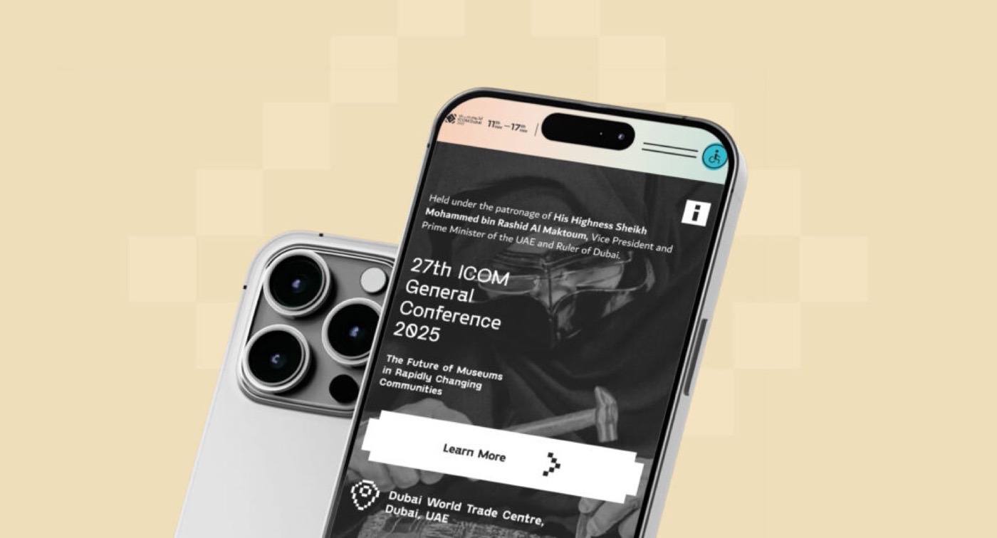 ICOM Dubai 2025: presentation mockup of the conference website