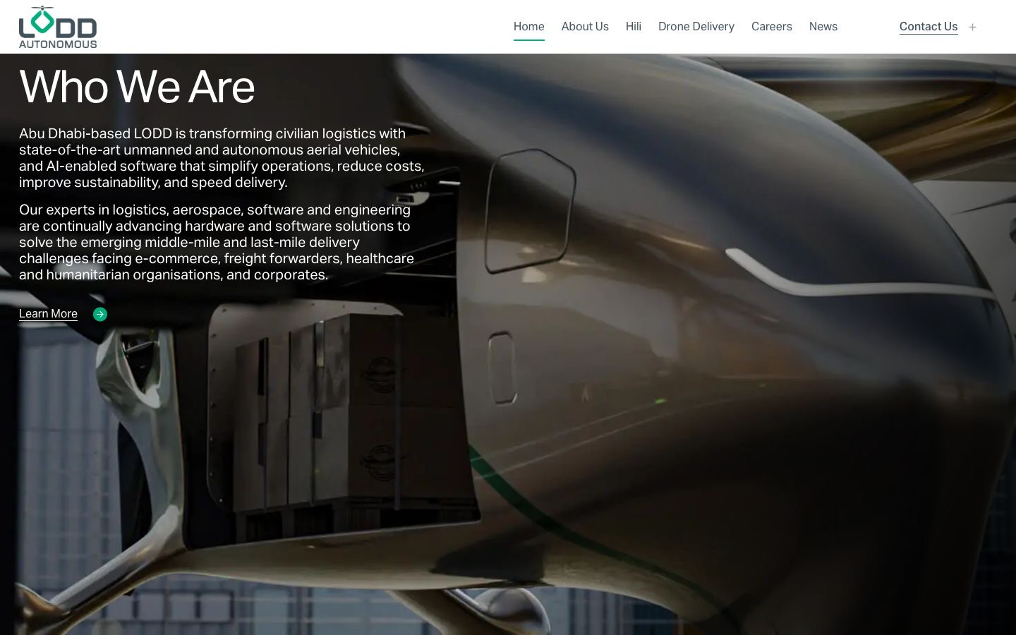 LODD: the live site on desktop