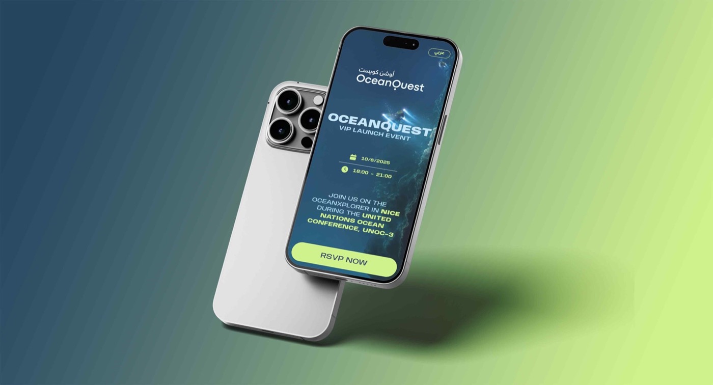 OceanQuest VIP Launch: presentation mockup of the vip registration platform