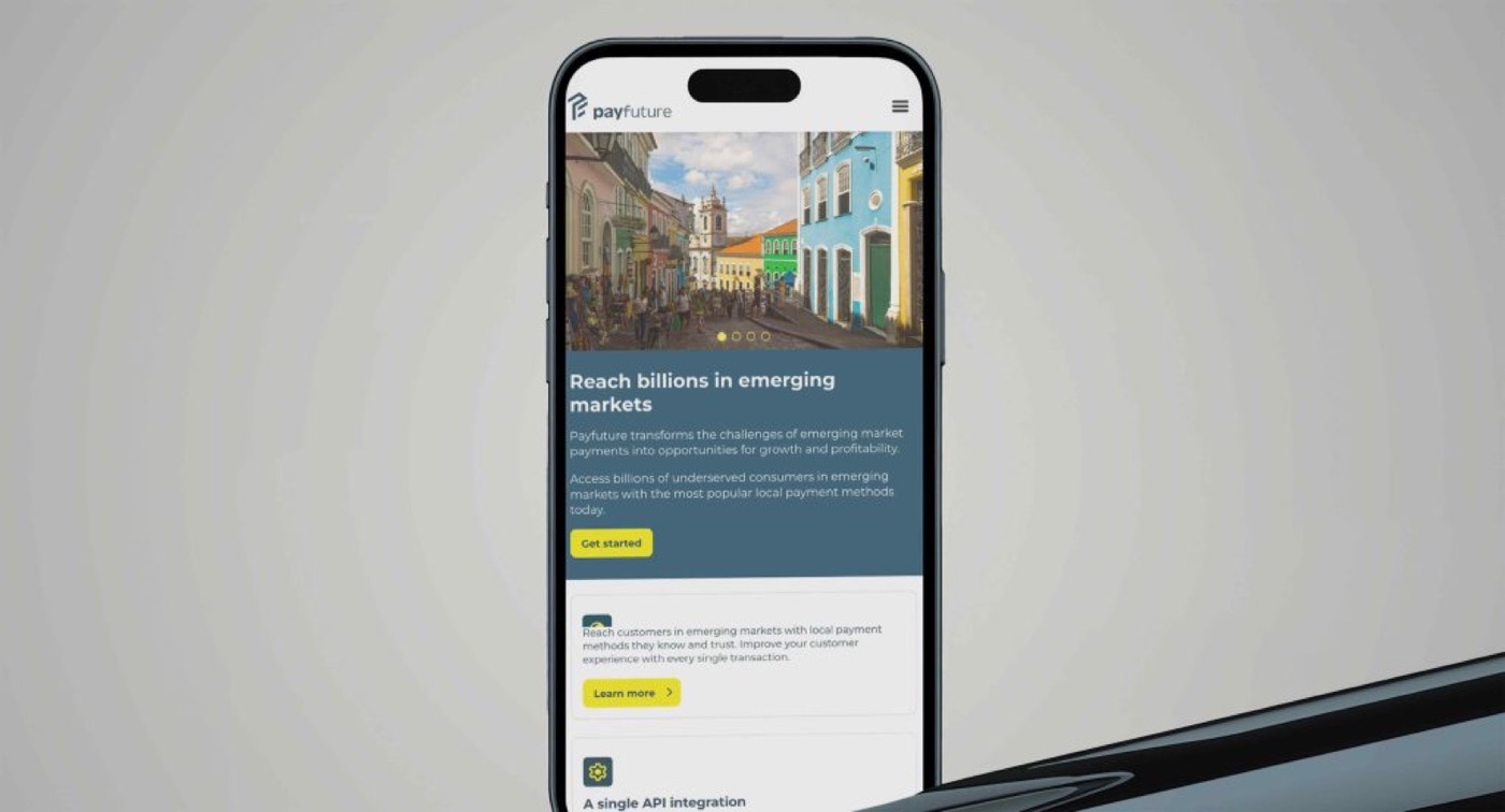 PayFuture: presentation mockup of the fintech website