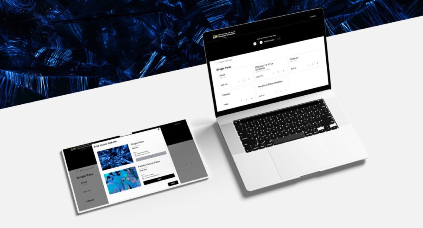teamLab Borderless Jeddah: presentation mockup of the ticketing platform