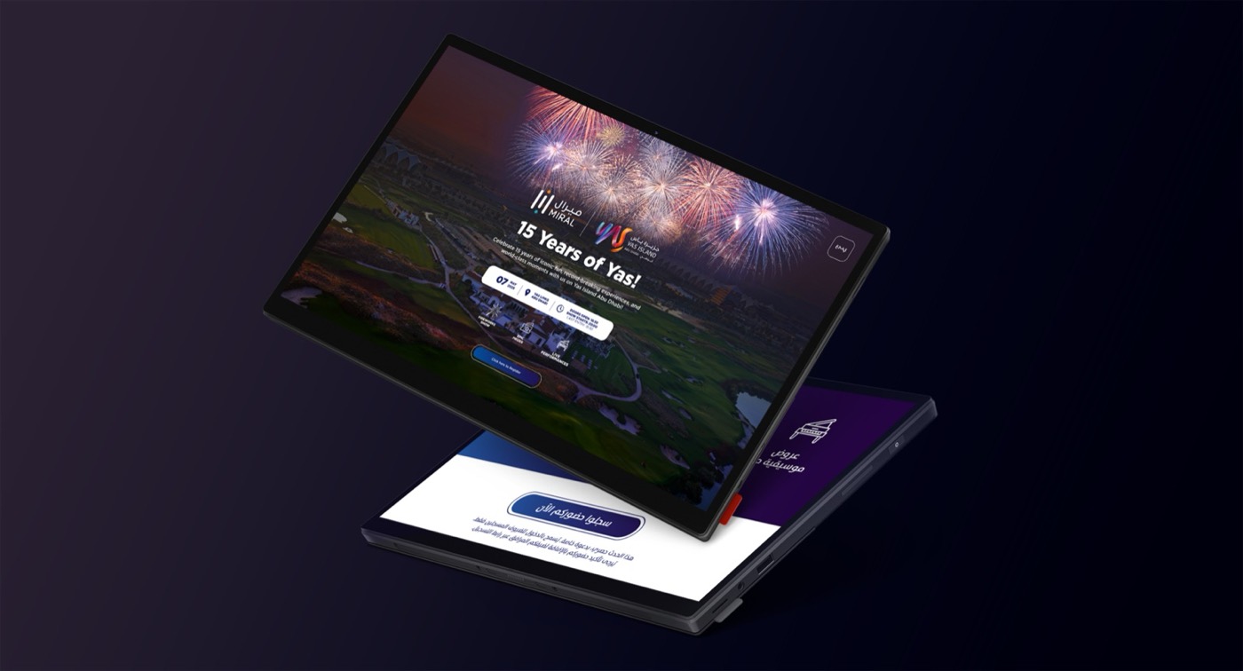 15 Years of Yas: presentation mockup of the event registration and check-in platform