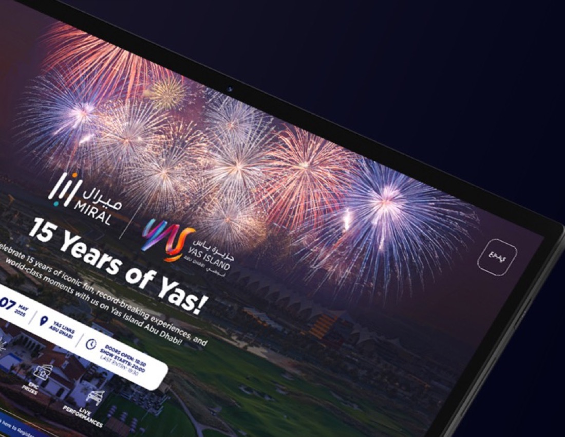 15 Years of Yas: presentation mockup of the event registration and check-in platform