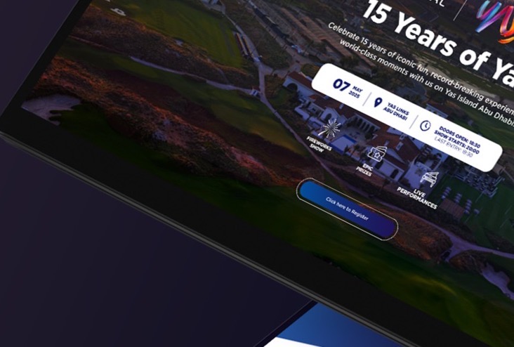15 Years of Yas: presentation mockup of the event registration and check-in platform